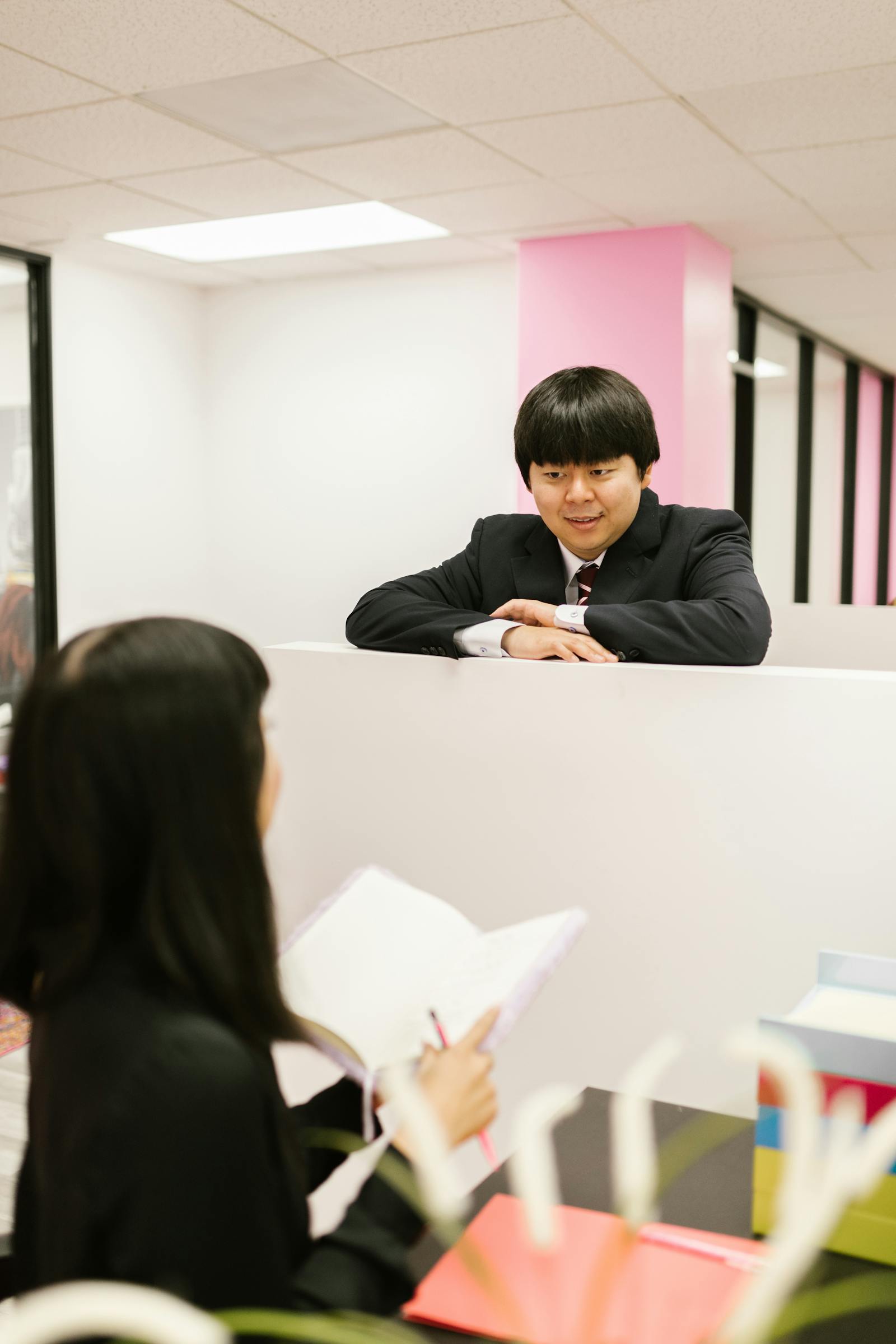 Business professionals in conversation during a private advisory meeting